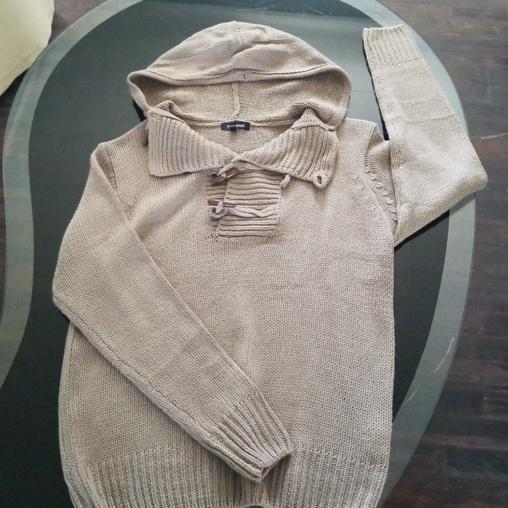True Rock Men's Hoodes Knit Sweater
